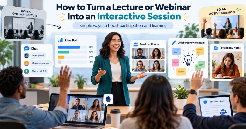 How to Turn a Lecture or Webinar Into an Interactive Session
