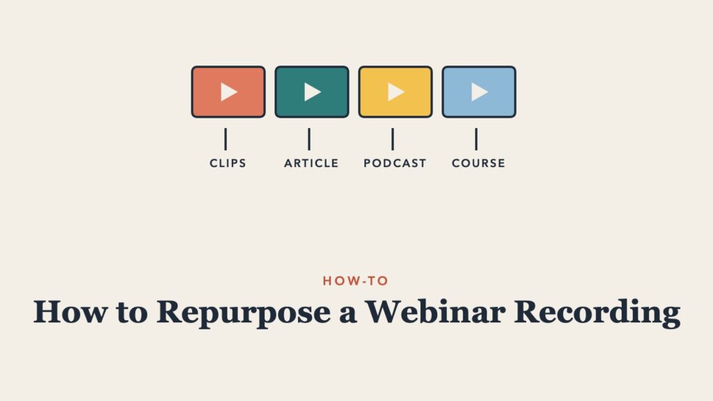 Illustration for the guide: How to Repurpose a Webinar Recording