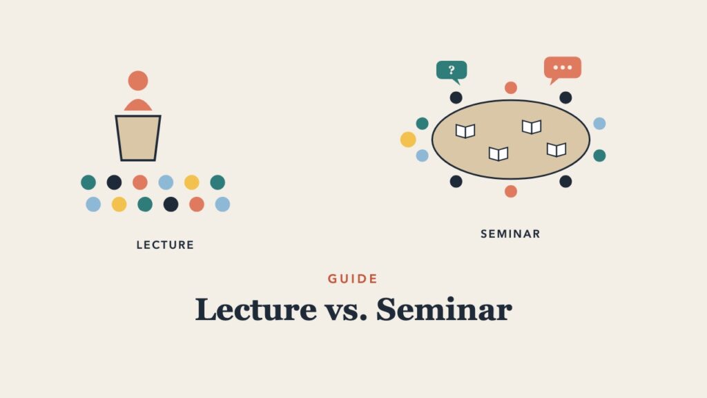 Illustration for the guide: Lecture vs. Seminar