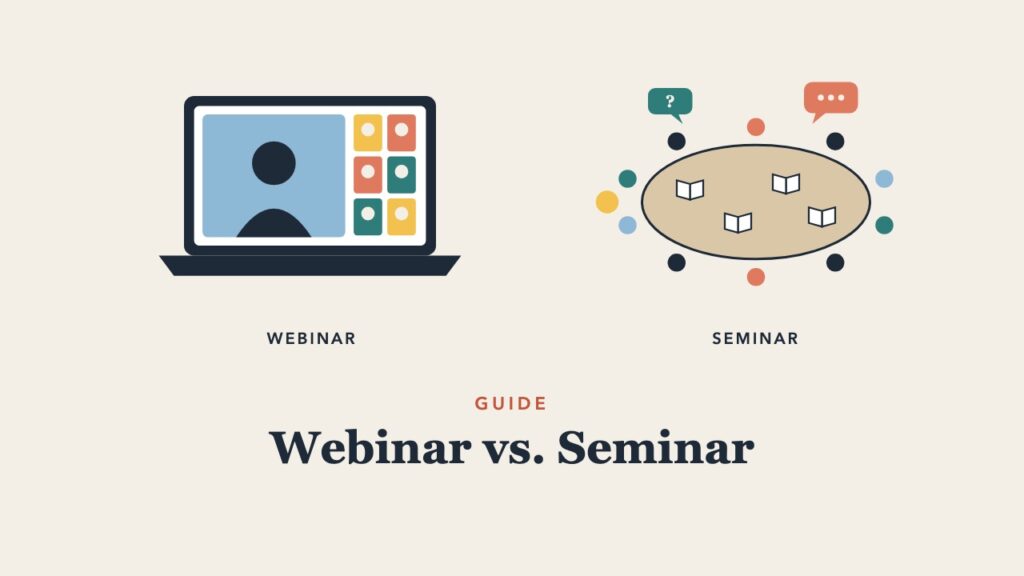 Illustration for the guide: Webinar vs. Seminar