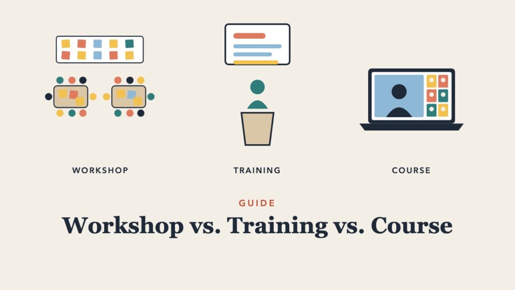 Illustration for the guide: Workshop vs. Training vs. Course