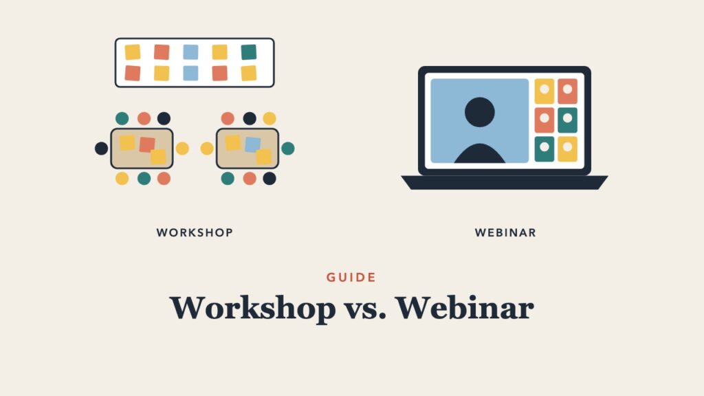 Illustration for the guide: Workshop vs. Webinar